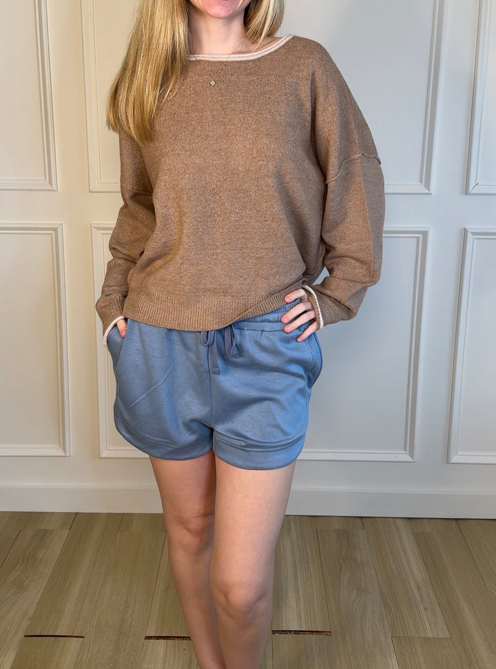Sunday Lounge Sweat Shorts Dusty Blue