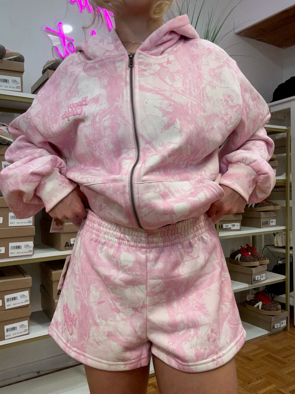 Soft Pink Camo Hoodie