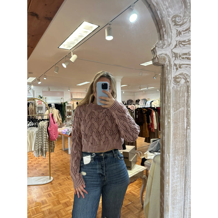Plum Cable Knit