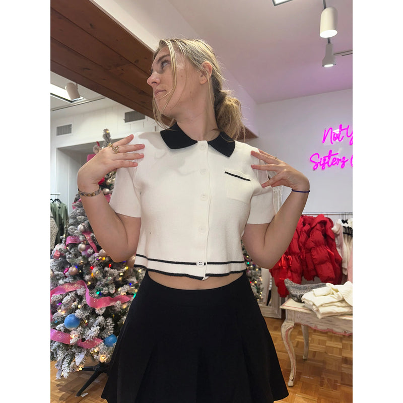 Knit Collar Top