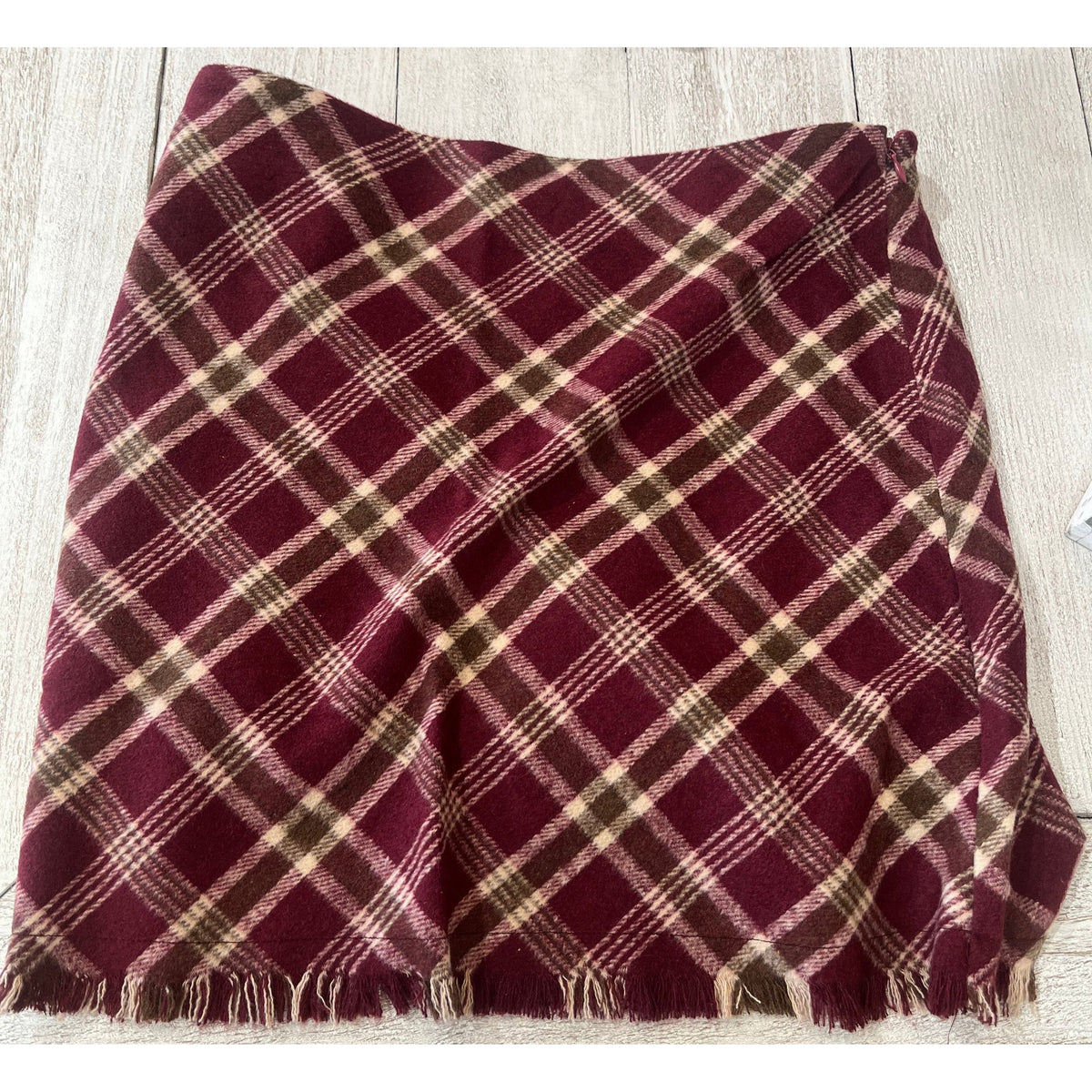 Plaid Frayed Skirt