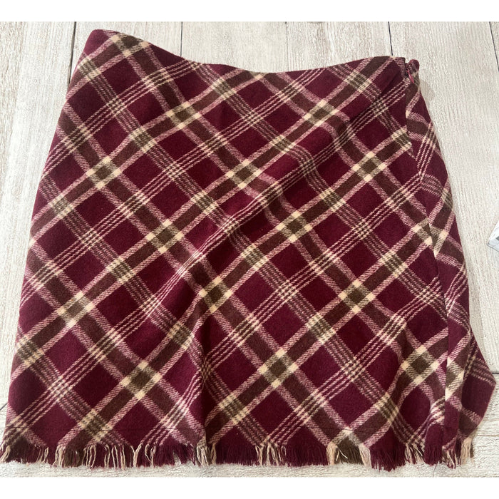 Plaid Frayed Skirt