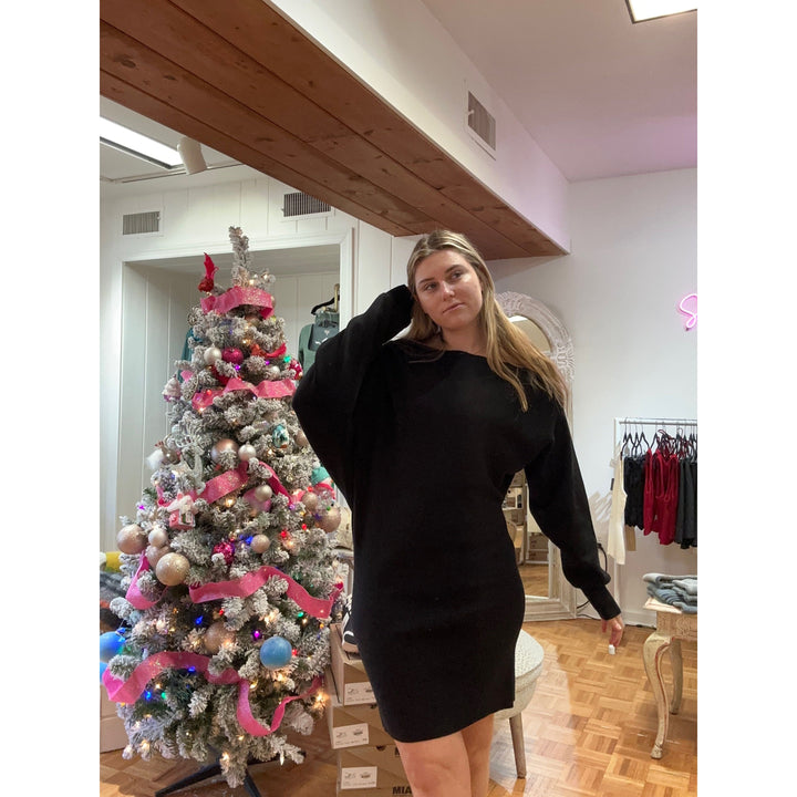 Off Shoulder Black Dress