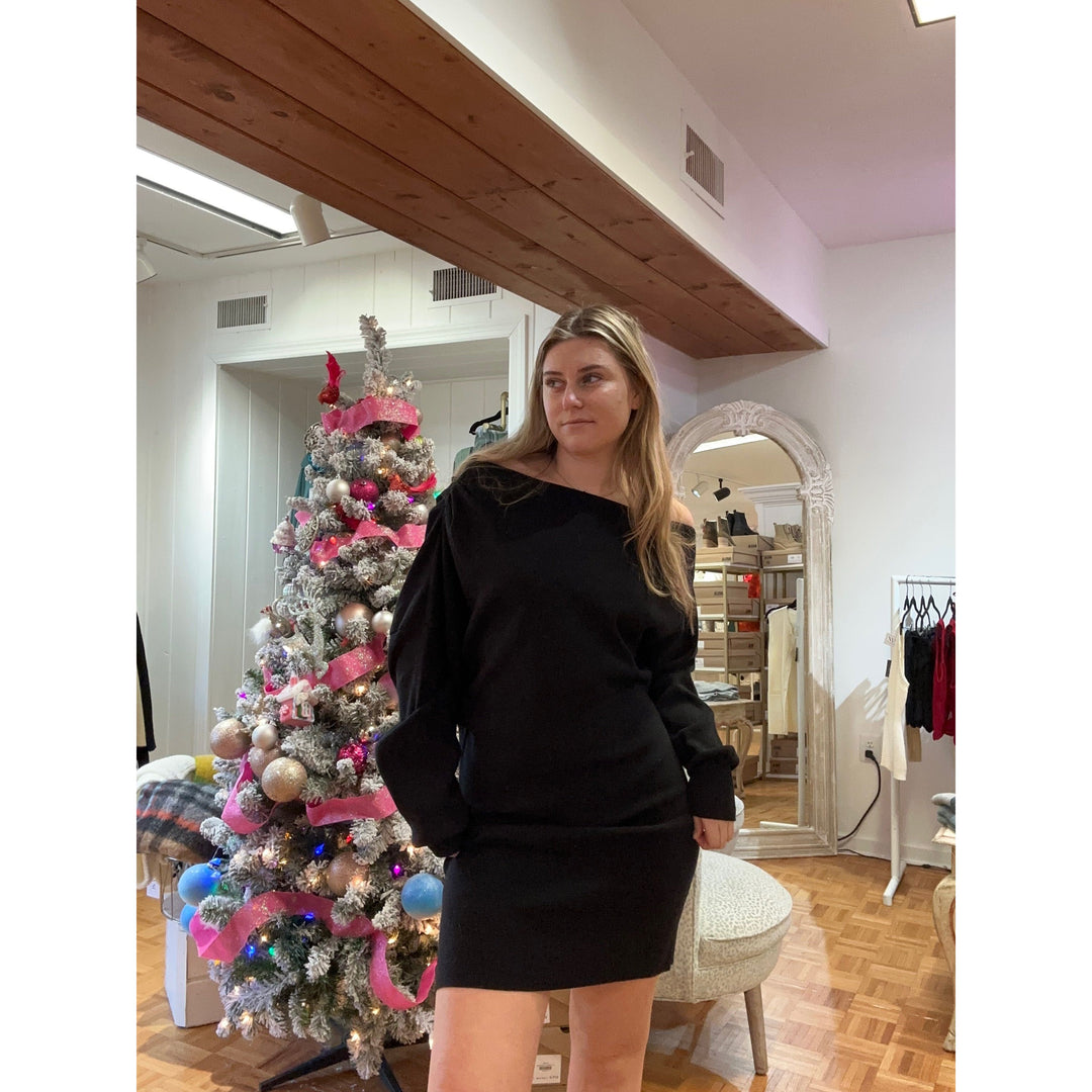 Off Shoulder Black Dress