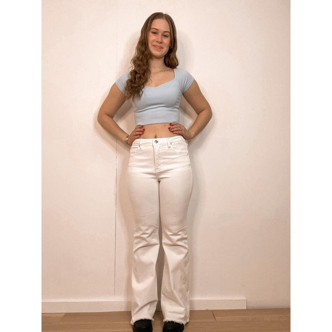 Flare Frayed Hem Jeans