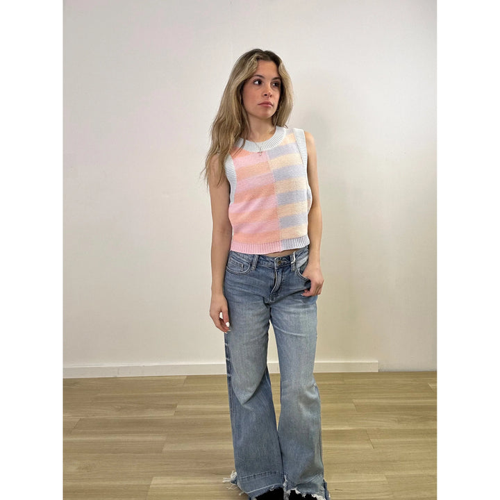 Peach Stripe Vest
