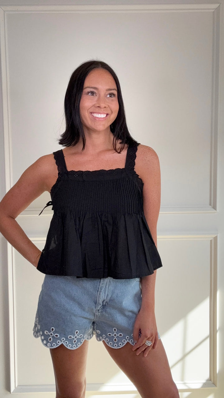 Luxe Noir Detail Top