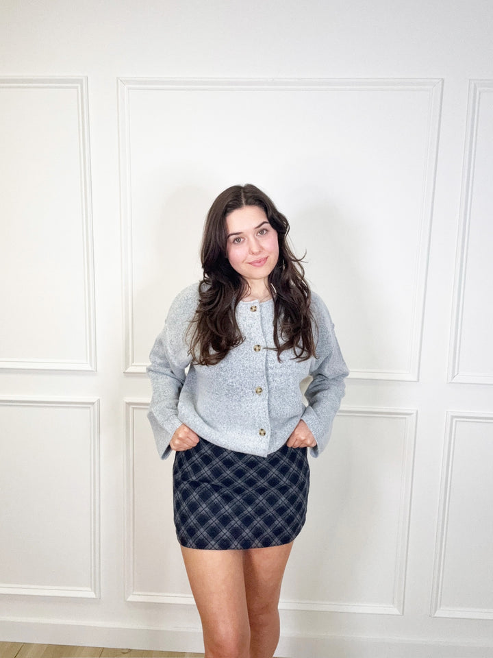 Navy Check Mini Skort