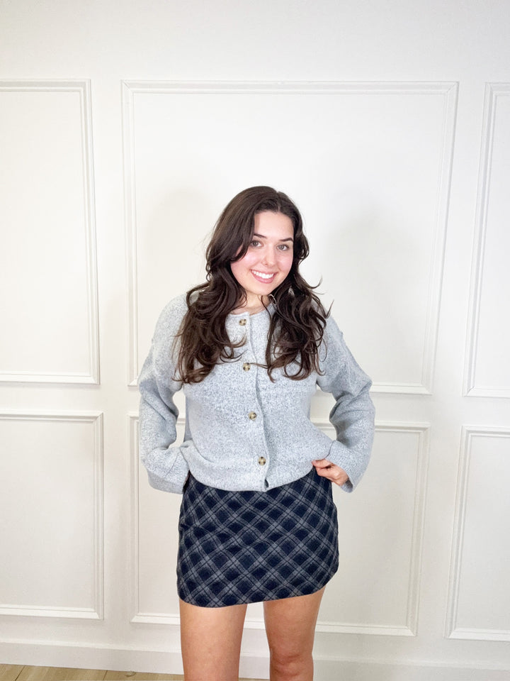 Navy Check Mini Skort