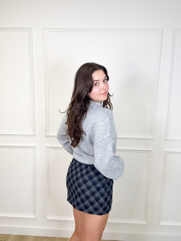 Navy Check Mini Skort