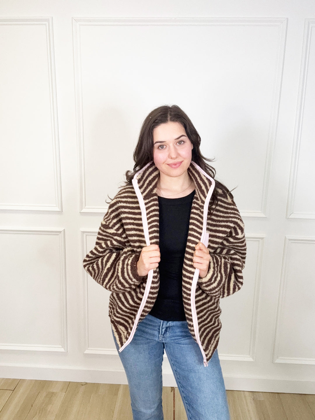 October Striped Fleece Jacket