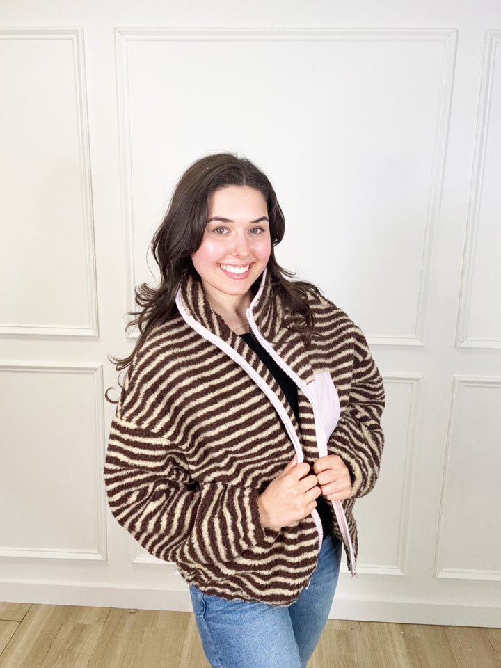 October Striped Fleece Jacket