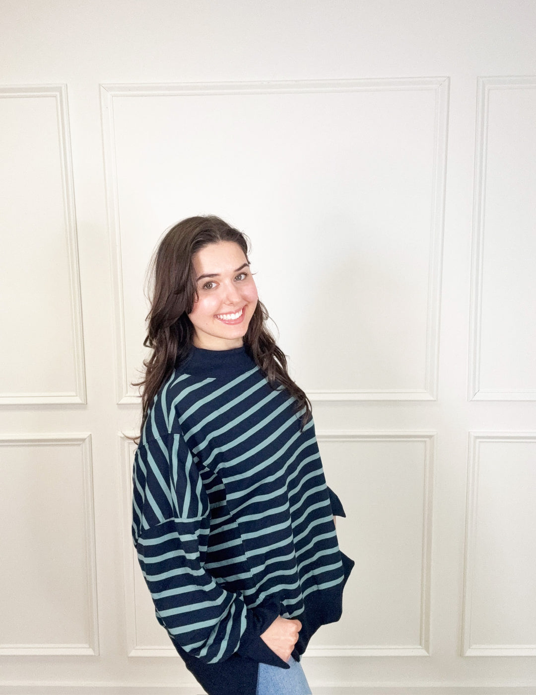 One More Thing Top Navy/Sage