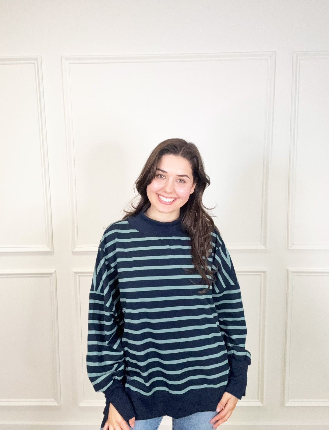 One More Thing Top Navy/Sage