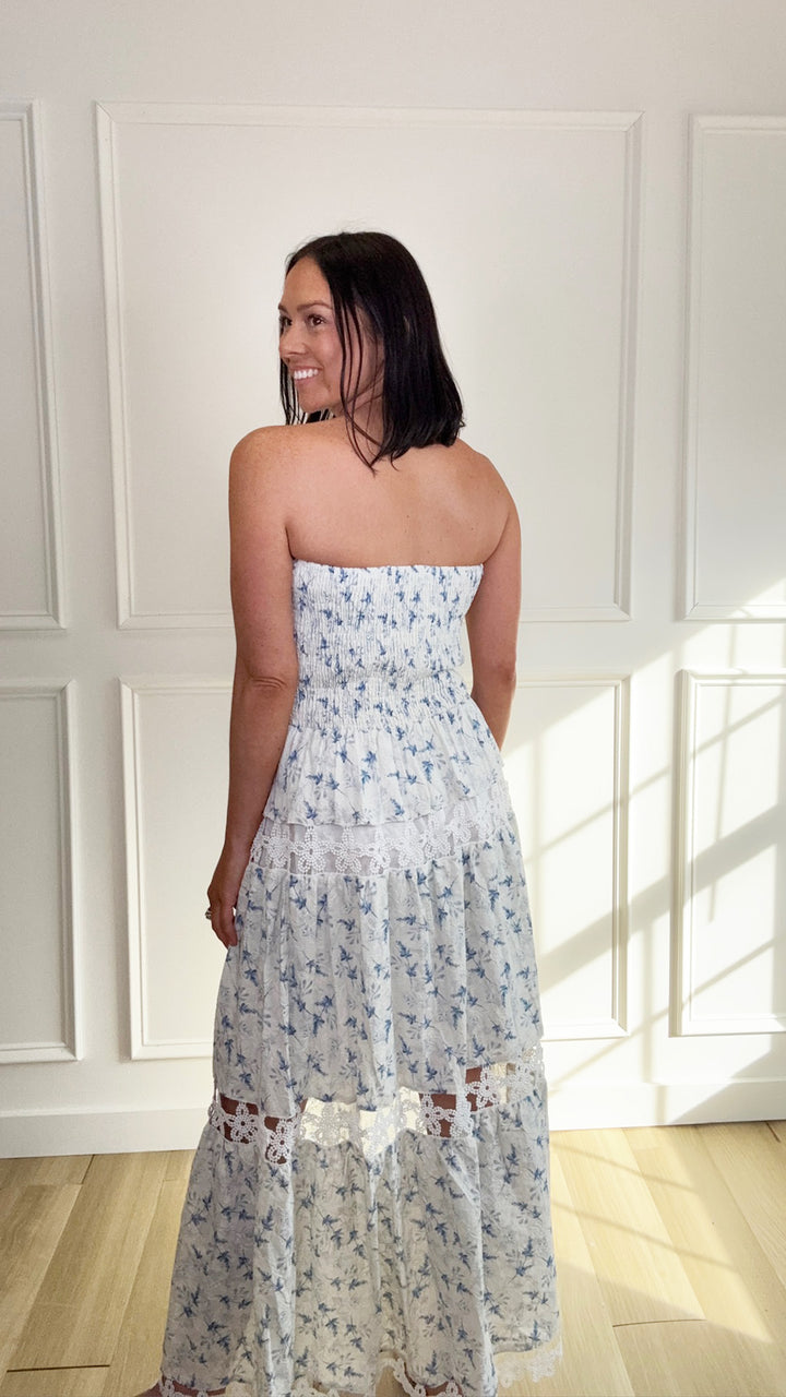 Soft Horizon Lace Tube Dress
