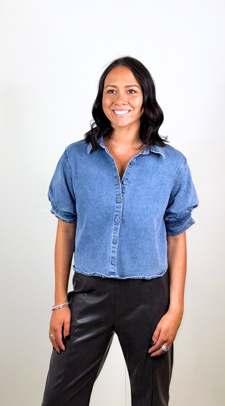 Denim Puff Shirt