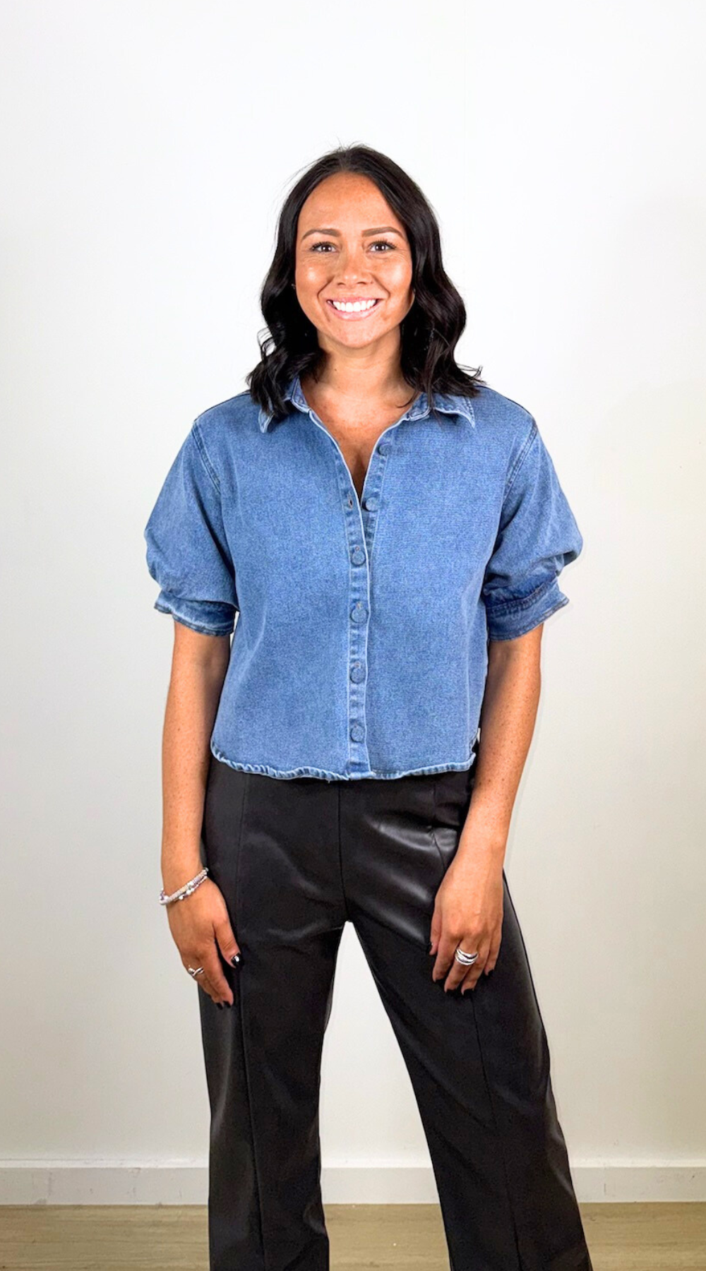 Denim Puff Shirt