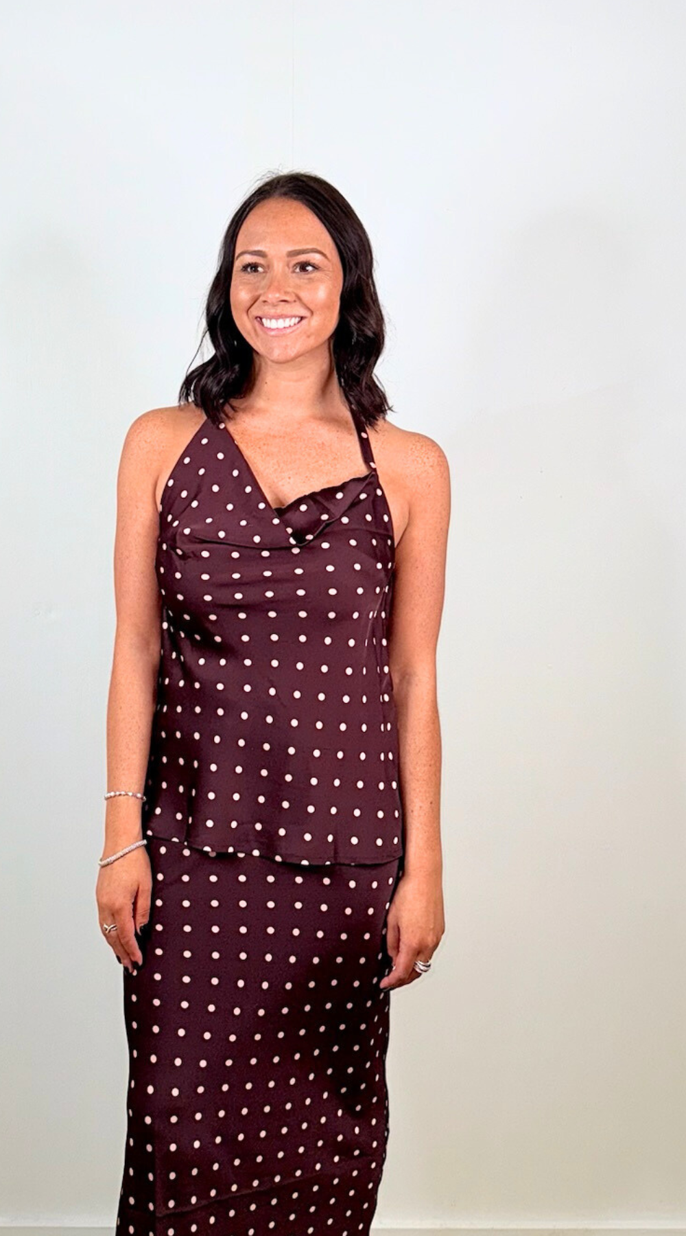 Wine Blush Midi Skirt