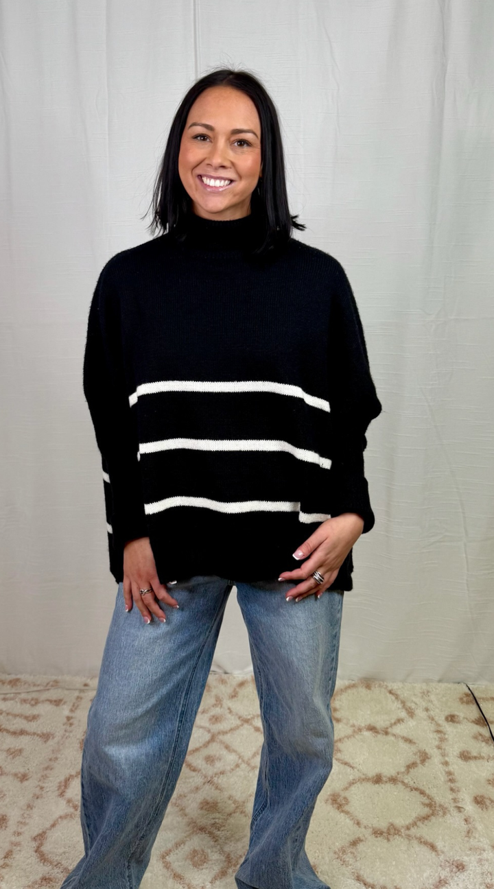 Striped Turtle Neck