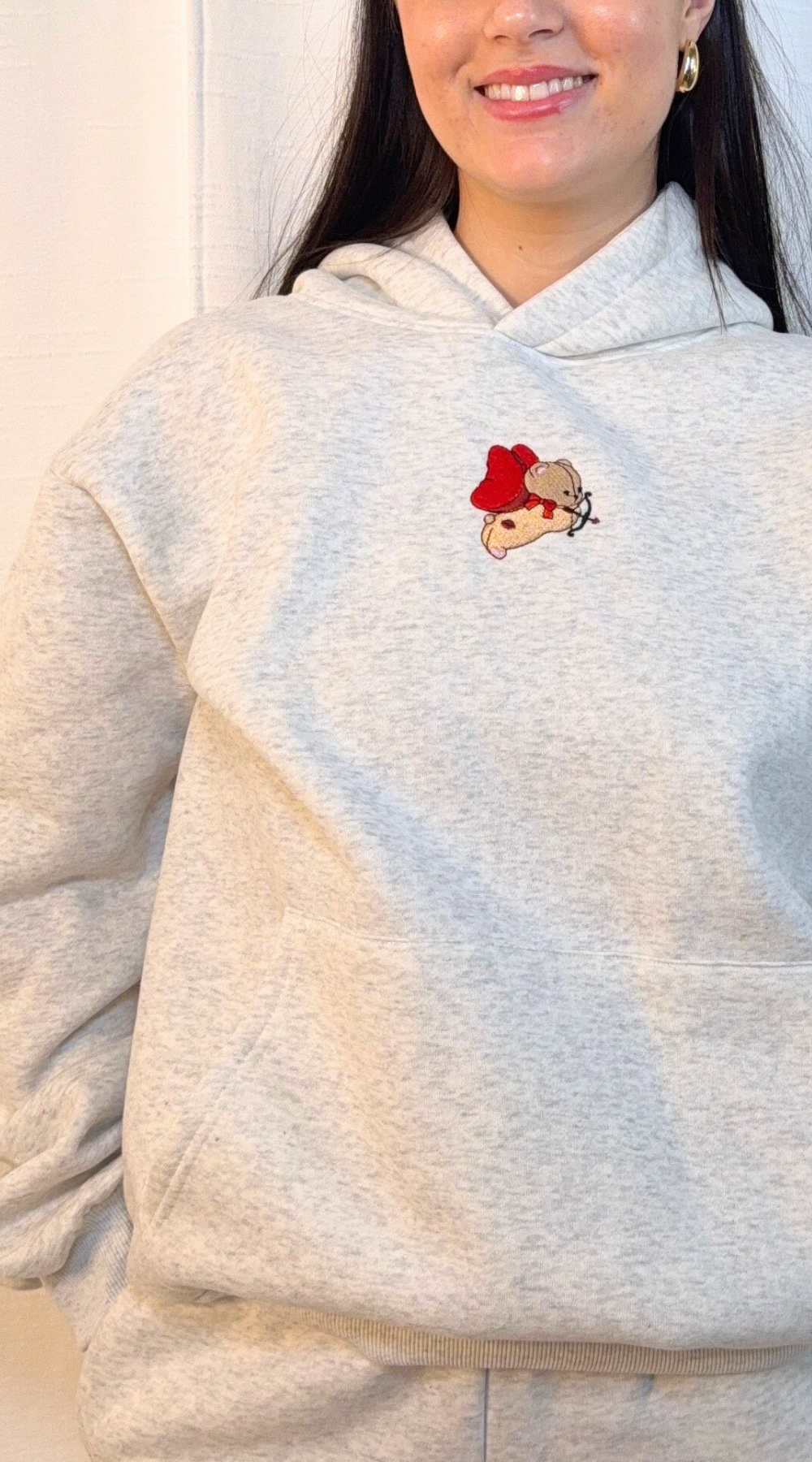Happy Camp3r Sweet Like Cherry hoodie with kiss mark detail on hood