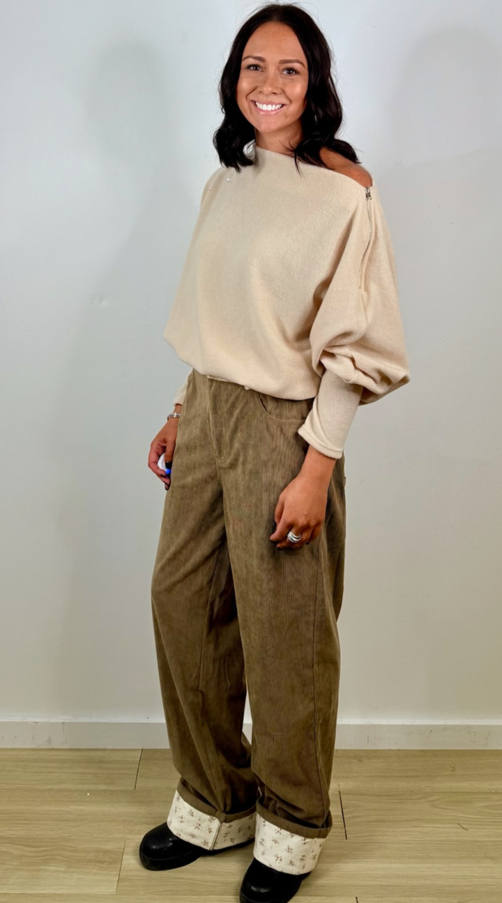 Floral Corduroy Pants