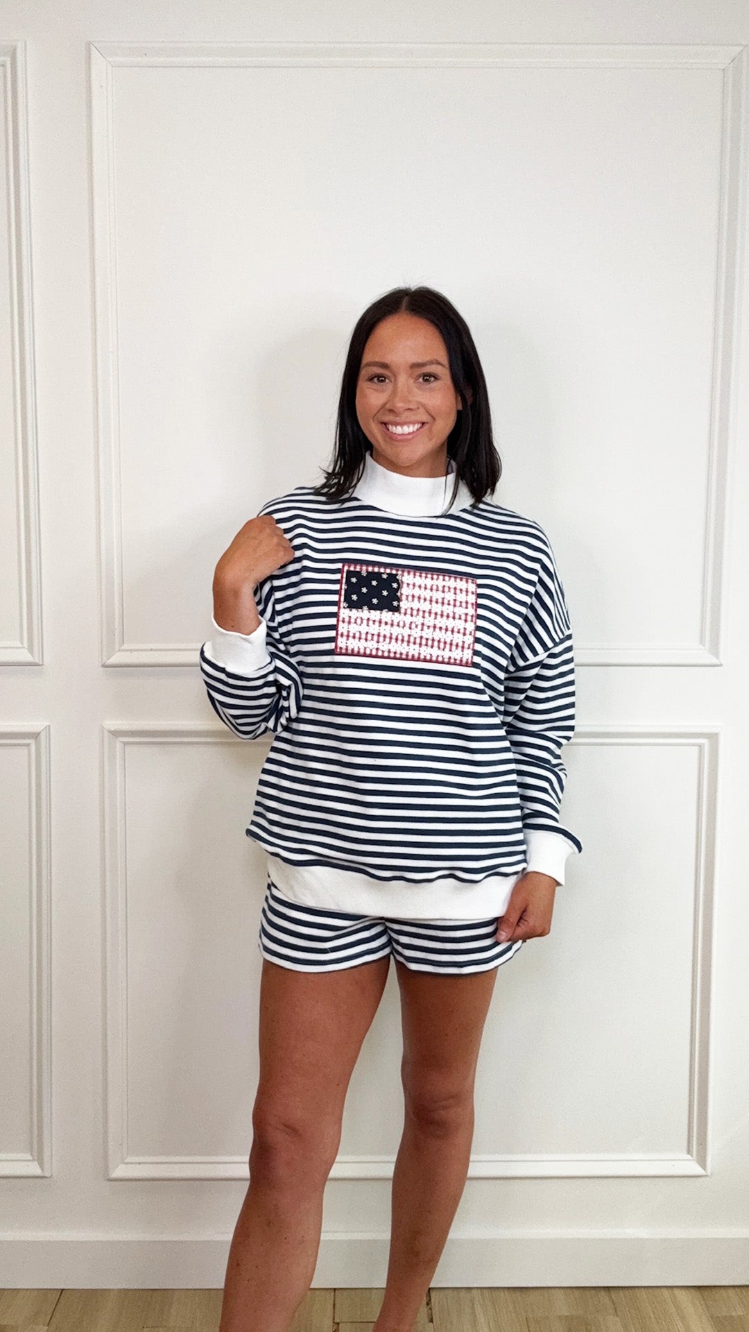 All American Stripe Mockneck