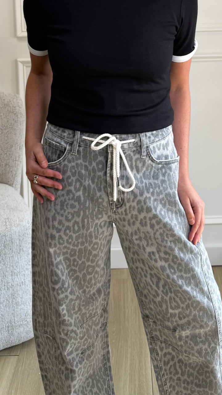 Grey Leopard Jeans