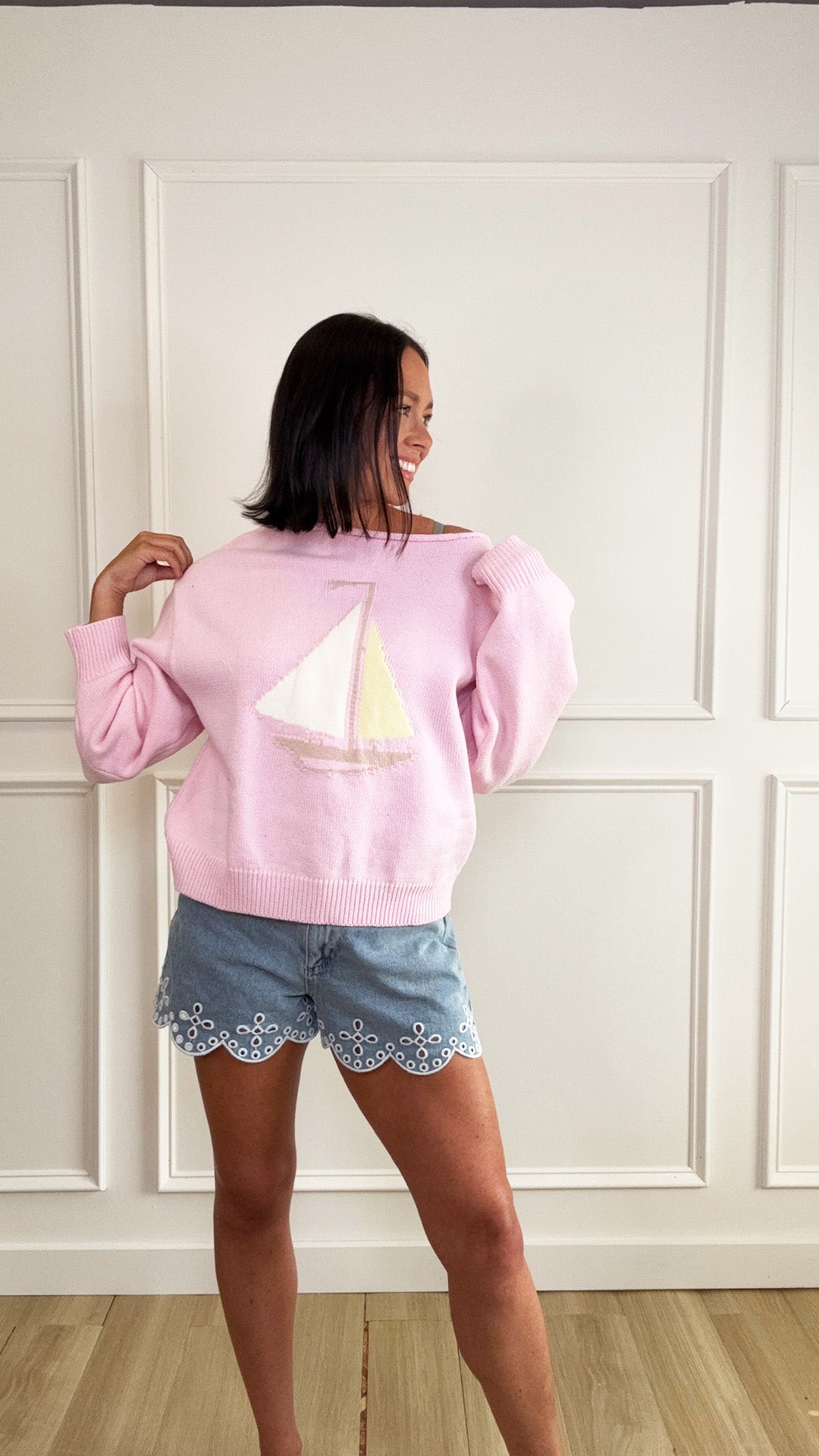 Pink Riptide Boat Sweater