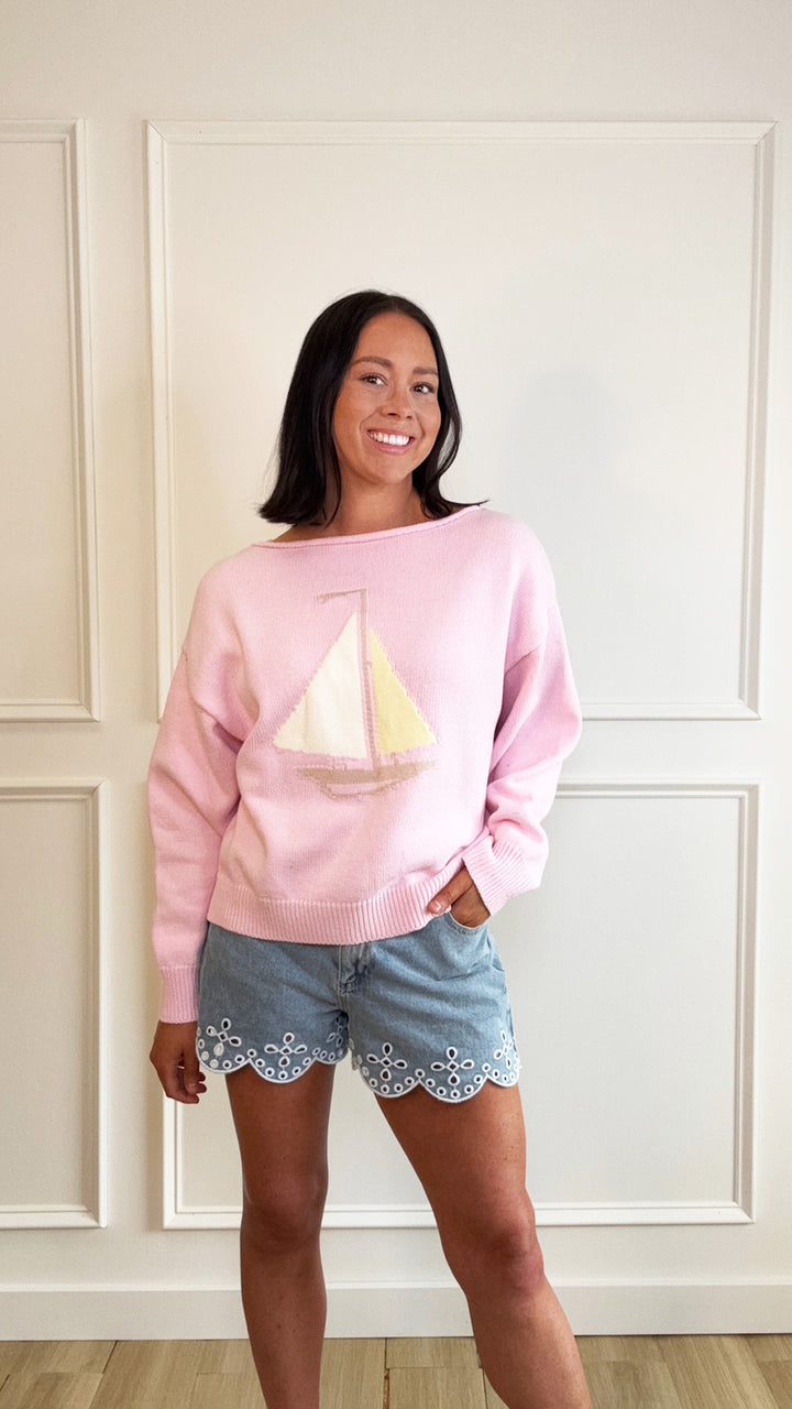 Pink Riptide Boat Sweater
