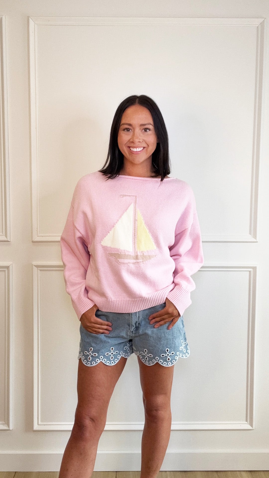 Pink Riptide Boat Sweater