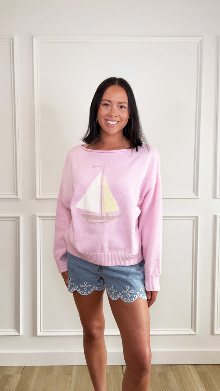 Pink Riptide Boat Sweater