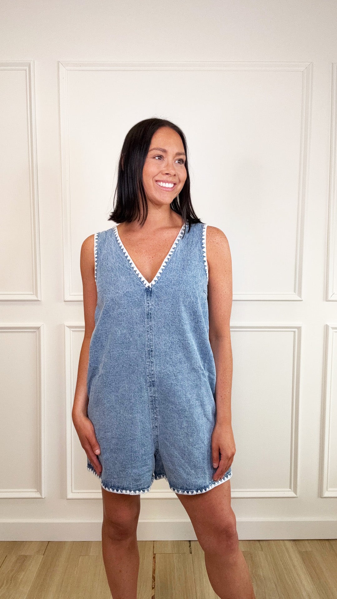 Street Sweet Denim Romper