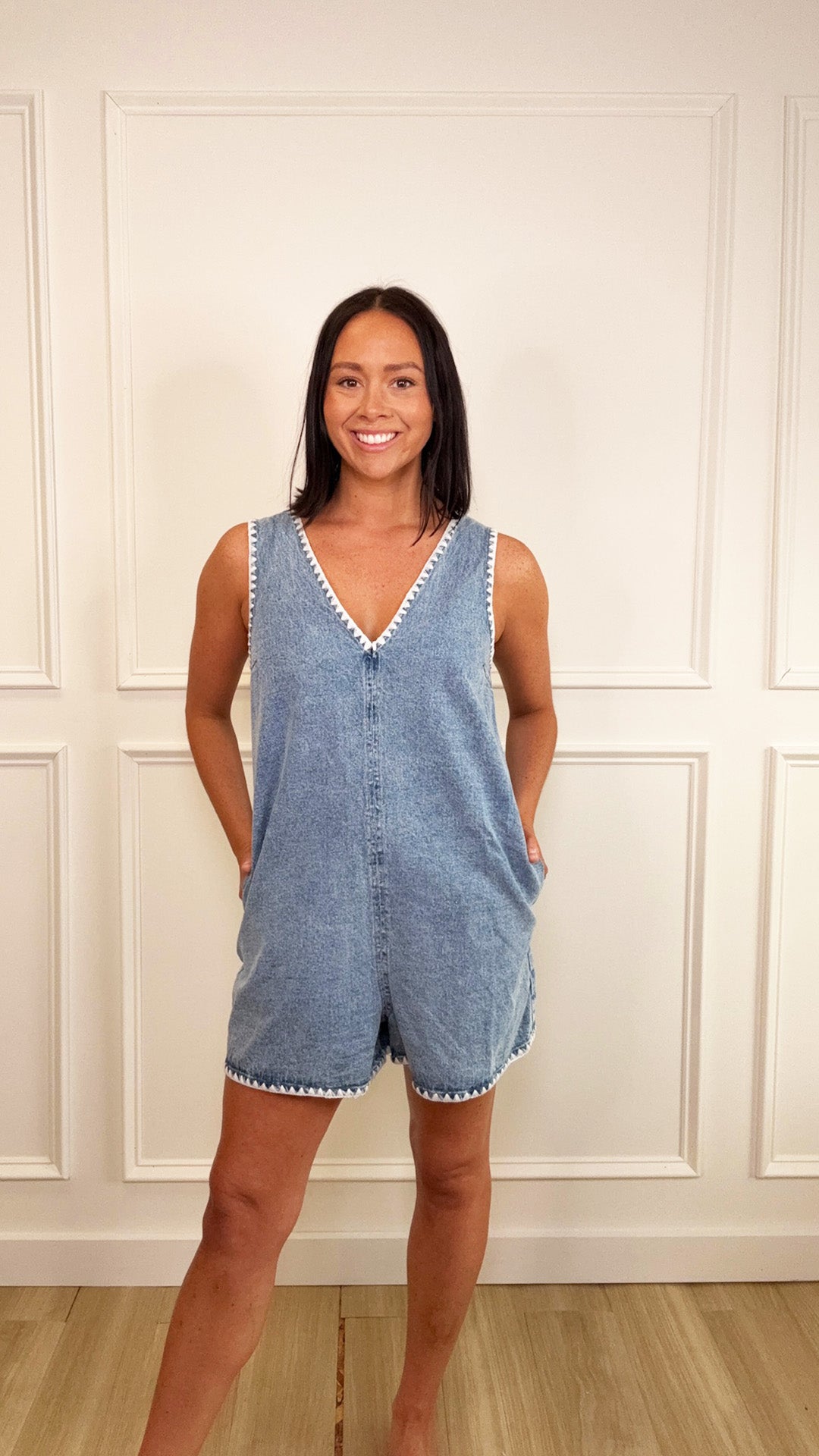 Street Sweet Denim Romper