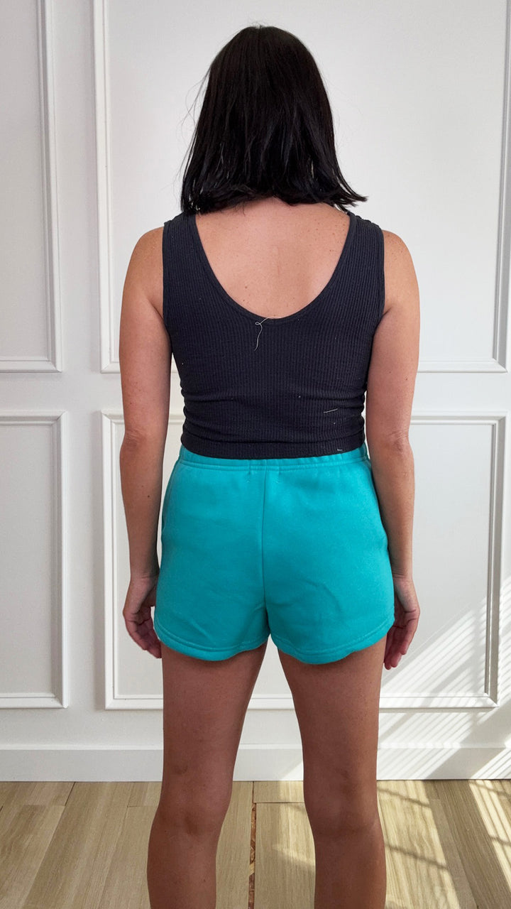 Teal Puff Shorts Happy Camp3r