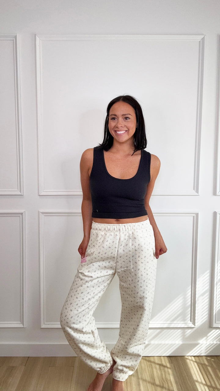 Vintage Flower Sweatpants Hapy Camp3r